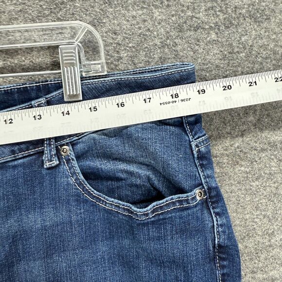 M Jeans Jeans Women 18W Plus Blue Denim Dark Wash High Rise Long Straight Curvy - Picture 3 of 8